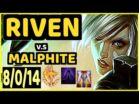 ALOIS (RIVEN) vs MALPHITE - 8/0/14 KDA TOP CHALLENGER GAMEPLAY - EUW