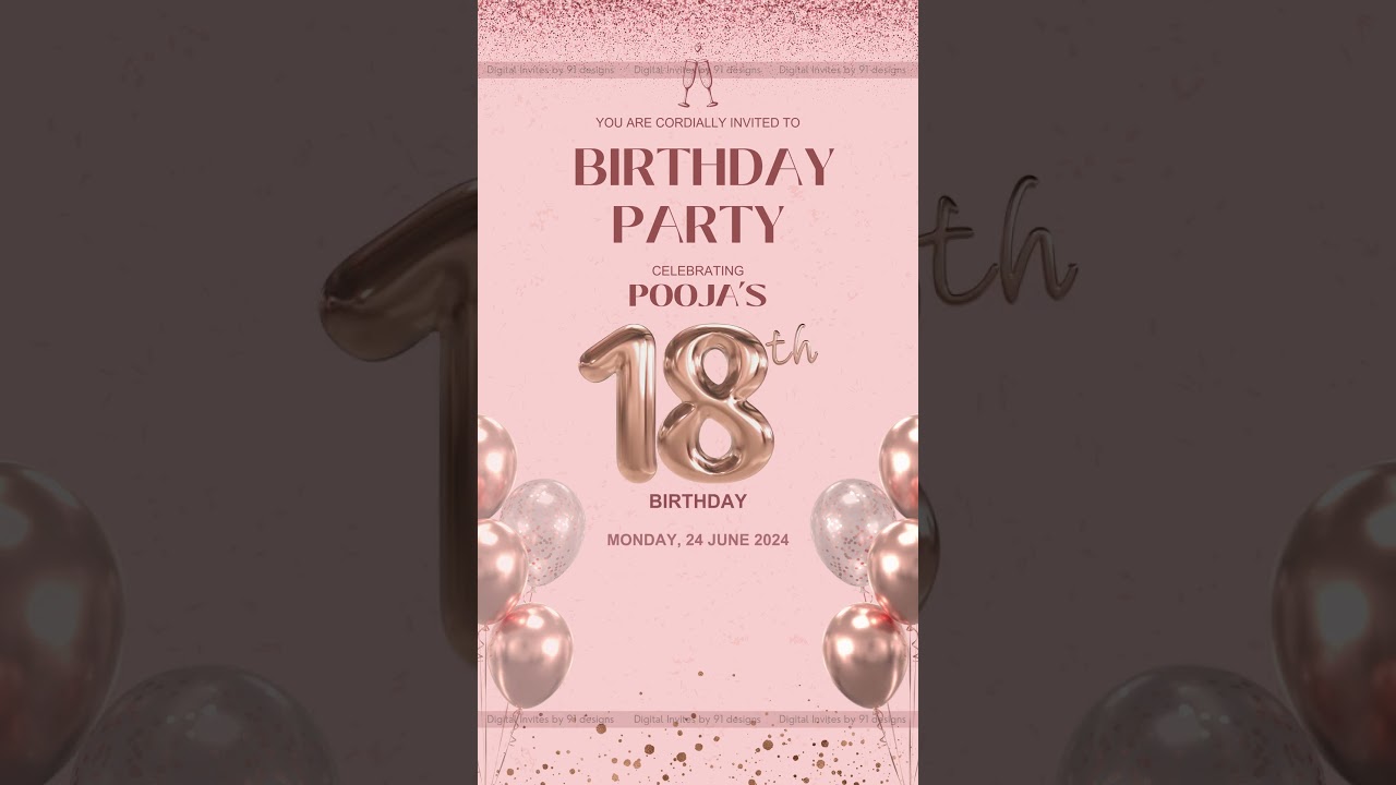 Vintage Rose Birthday Party Invitation