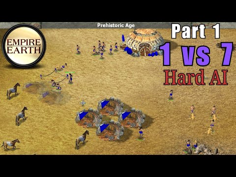 Empire Earth : 1 vs 7 Hard AI - Part 1 ⚔️ Prehistoric to Nano Age