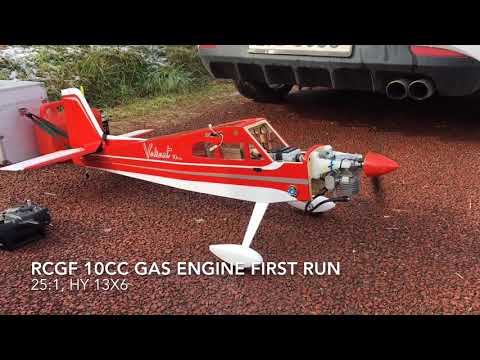 RCGF 10cc Gas Engine First Run & Break-in