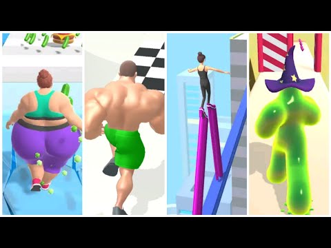 Fat 2 fit, Blob runner 3d, High Heels, Muscle Rush, Game video mein | New game 2021 | Fun game