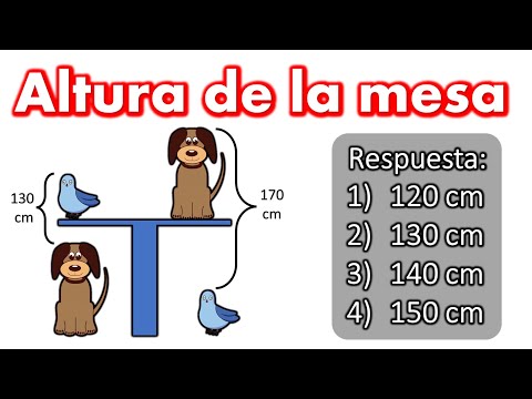 Halla la distancia desconocida. Altura de la mesa