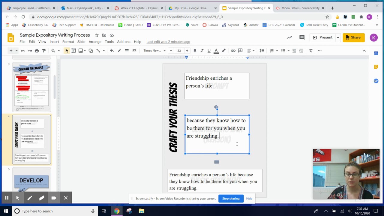 Thesis Statement: STAAR Expository