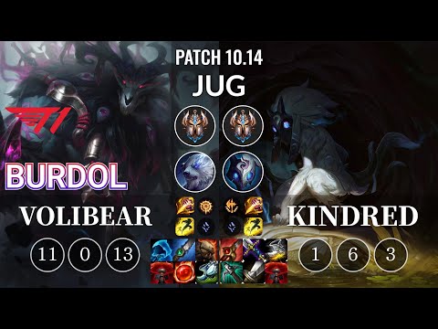 T1 Burdol Volibear vs Kindred Jungle - KR Patch 10.14