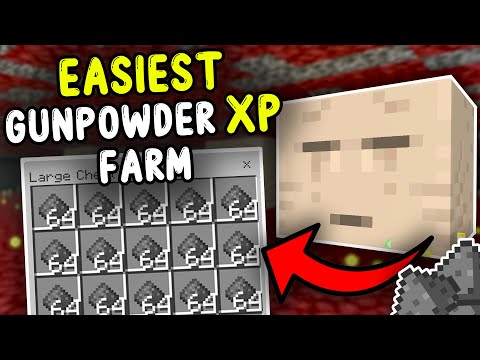 EASIEST GUNPOWDER XP Farm Minecraft Bedrock 1.21+!