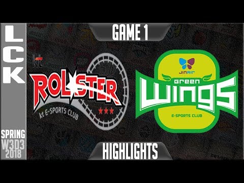 KT vs JAG Highlights Game 1 | LCK Week 3 Spring 2018 W3D3 | KT Rolster vs Jin Air Greenwings
