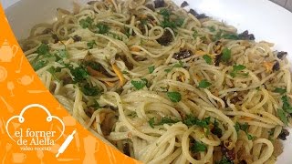 Espaguetis con Setas