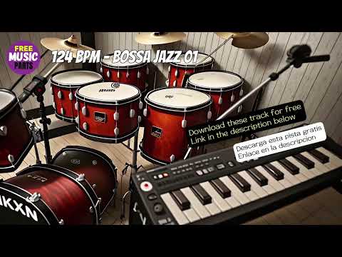 124 bpm - Bossa Jazz Drum Track - 4/4 - No copyright, Jamming Track, Drum Loop