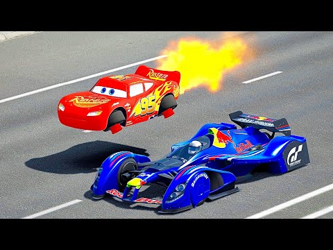 Lightning McQueen Spacecraft vs Red Bull X2010 - Drag Race 20 KM