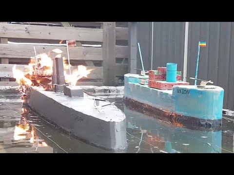 Cardboard Ship Burning And Sinking: Cruiser Salem Versus Armed Merchant ship Union