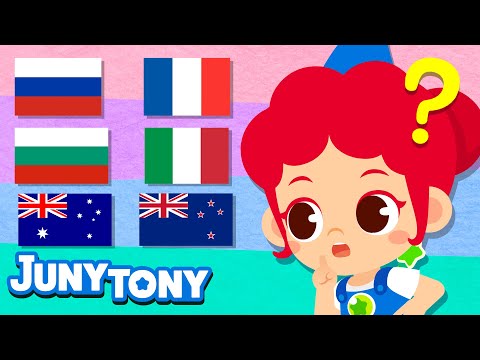Bendera Yang Saling Mirip 🇦🇺🇳🇿 | Lagu Keliling Dunia | Lagu Anak-Anak | Bahasa Indonesia | JunyTony