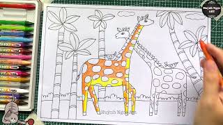Câu Lạc Bộ MT Thứ 7| Vẽ CON HƯƠU CAO CỔ đơn giản | Huỳnh Ngọc Art