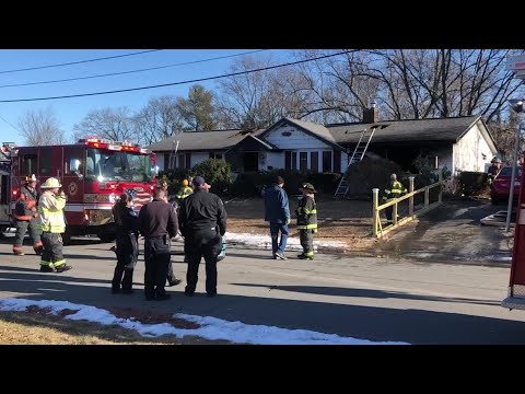 Uncut: Crews battle Burlington house fire