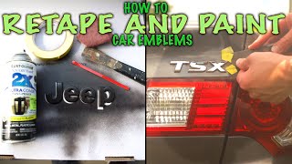 How To Remove, Re-tape, Paint And Install Car Emblems.
