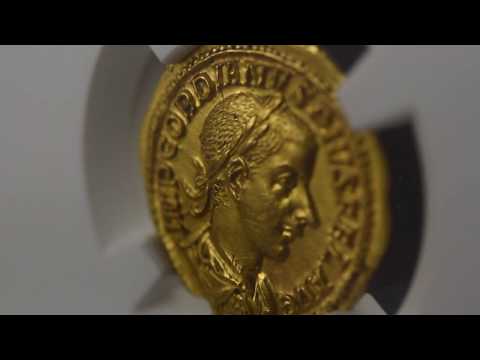 Coin, Gordian III, Aureus, Rome, graded, NGC, MS 5/4, 3993182-002, MS(65-70)