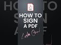 How To Insert A Signature ️ On A PDF File Shorts