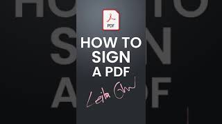 How To Insert A Signature ✍️ On A PDF File #shorts