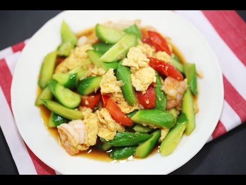 แตงกวาผัดไข่