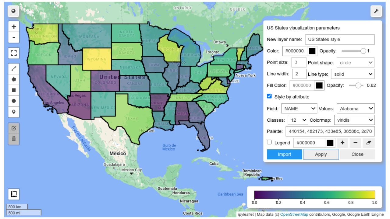 GEE Tutorial #54 - Visualizing Earth Engine vector data interactively with a GUI