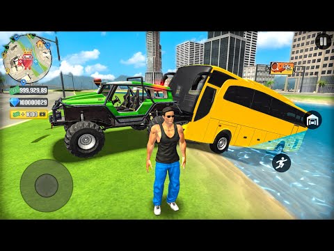 Transport Bus & Monster Truck Driving in Open World Game - Go to Town 6 - Android Gameplay