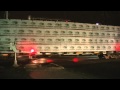 Long CSX Freight Train Roars Through The Night