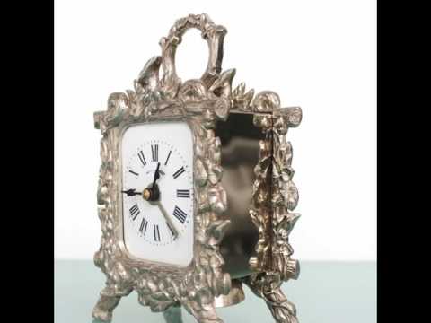 PHOTOSHOOT JAPY FRERES Alarm Mantel TOP!! Clock Silver/Nickel French Antique FIXED PENDULUM