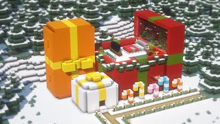 Minecraft: How To Build a Christmas Present House Tutorial(#4) | 마인크래프트 크리스마스 건축, 선물, 인테리어