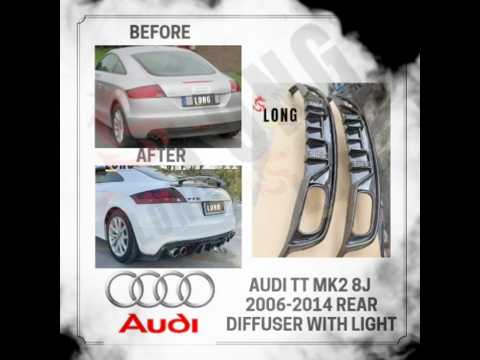 audi tt 8j mk2 2006-2014 rear diffuser carbon gloss black