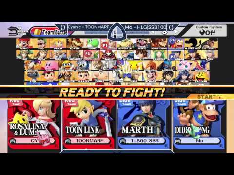Sm4sh@Mines 48 - Cyanic + TOONMARF Vs. HLG|SSB100 + Mo - Doubles Round Robin