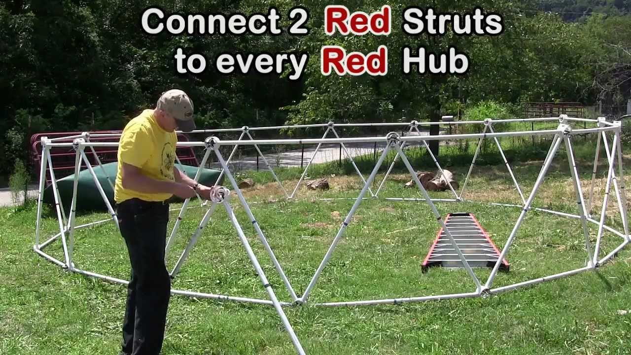 How to Build a Geodesic Dome DIY - 24' diameter 3v 5/8 Geodesic Dome