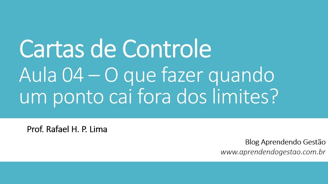 Cartas de Controle (Aula 04) - O que fazer quando um ponto cai fora dos limites?