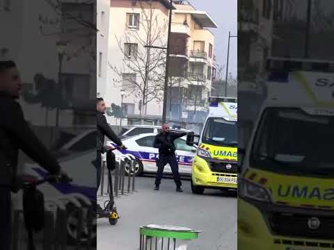 Strasbourg - France :Une bagarre entre la police et les jeunés