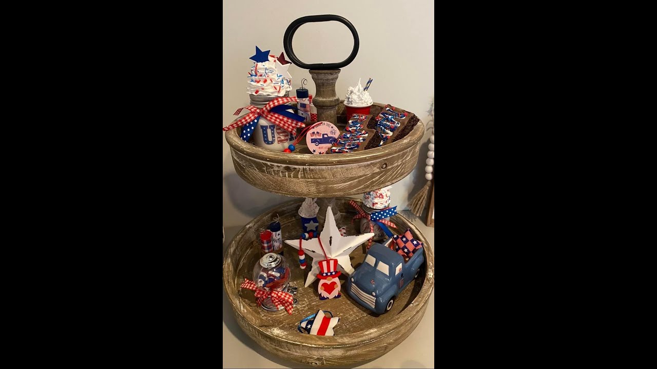 Farmhouse Tiered Tray Stand by Sage Treasures @amazon