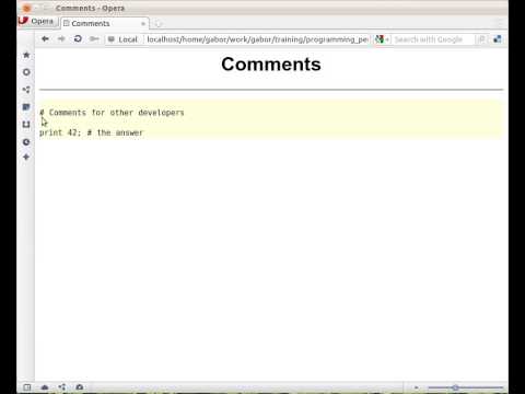 Beginner Perl Maven tutorial: 1.6 Comments