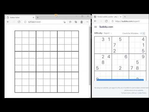 Sudoku Solver using Python and Flask Demo