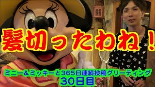 ミニー＆ミッキーと365日連続投稿グリーティング30日目〜髪切ったわね〜