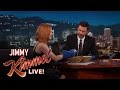 Jessica Chastain And Jimmy Kimmel Eat The Bleu Cheese Of Fruit