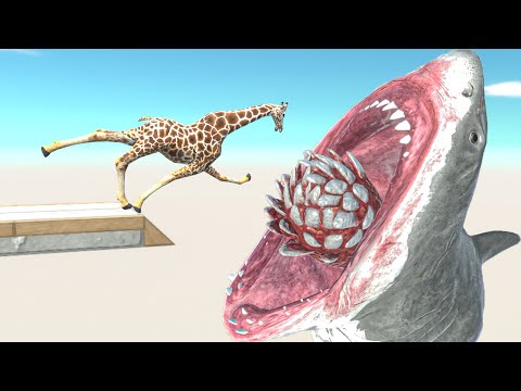JUMP OF DEATH Into The Mouth  Megalodon ► Animal Revolt Battle Simulator