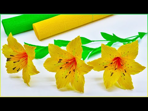 🌸LILY🌸 Crepe Paper Flowers/Flower Making of Paper