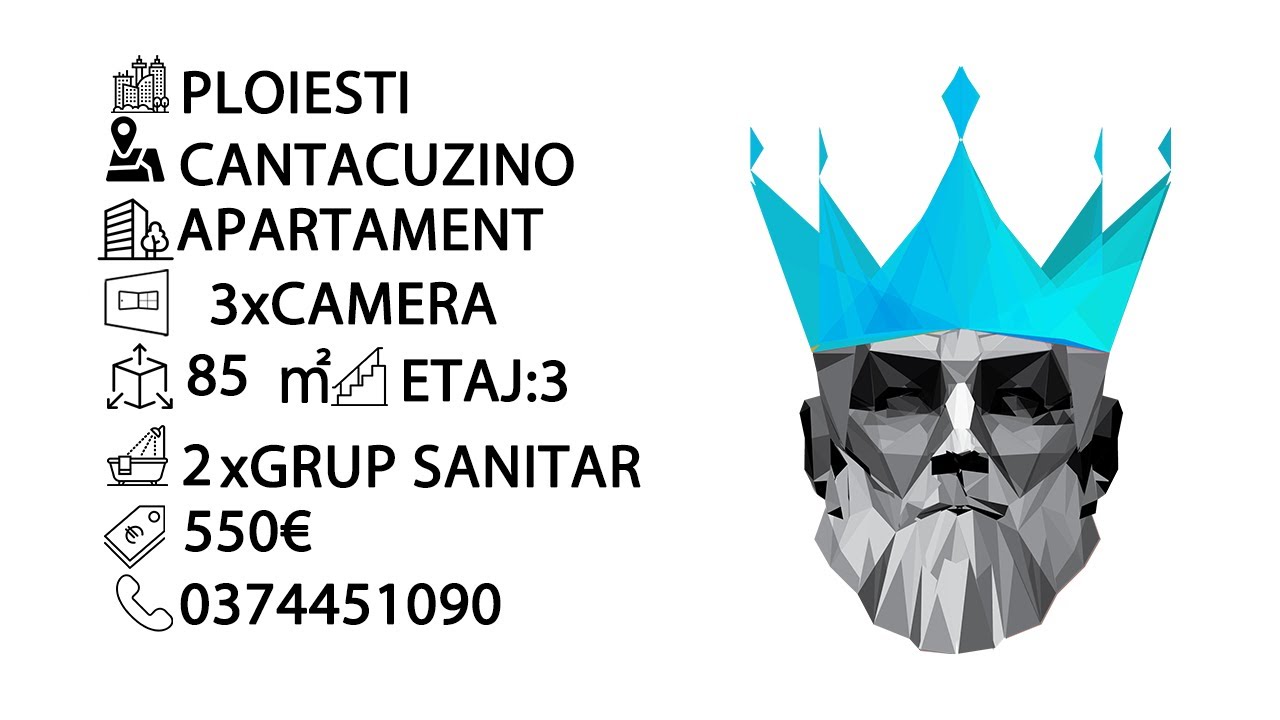 Tur video Cantacuzino | Apartament 3 Camere | Decomandat | Etaj 3 | AC | Prima Inchiriere