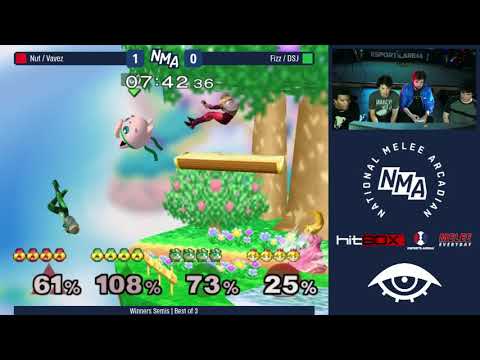 NMA2 - Nut / Vavez (Red) VS Fizz / DSJ (Green) - SSBM Winners Round 2