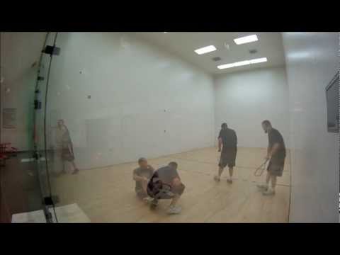 Hit in the head with a racquetball