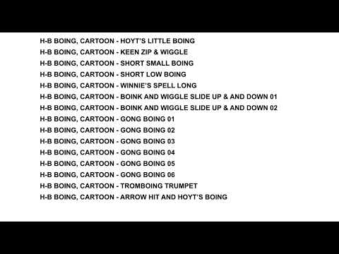 Rare Hanna Barbera Boing Sound Effects list 1: