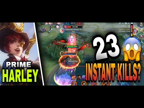 INSTANT 23 KILLS - PRIME HARLEY GAMEPLAY 2022   #holirikkitv #primeharley #mobilelegendsbangbang