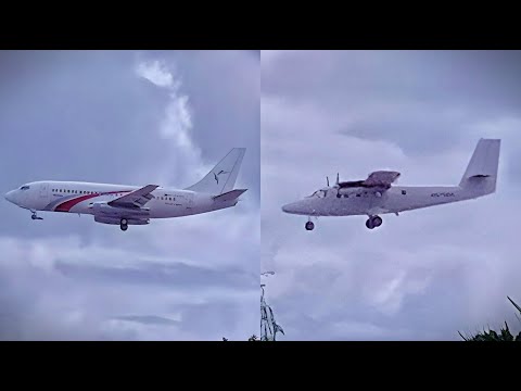 Fair Aviation B732 e Berry Aviation DHC6 pousando no Aeroporto Internacional Mactan-Cebu [CEB/RPVM]