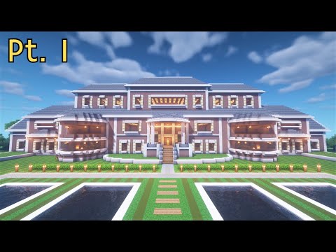FlyingCow - Minecraft: Huge Suburban Realistic Mansion Tutorial | Part 1