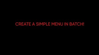 How to make at terminal-based menu in batch