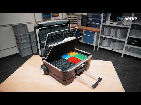Allit ProServe Service- und Montagekoffer aus Polycarbonat, abnehmbarer Trolley