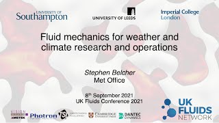 Fluid mechanics for weather and climate research and operations - Stephen Belcher