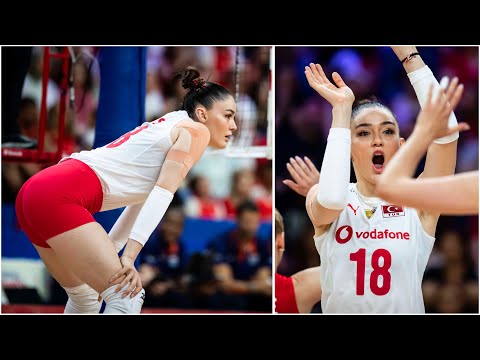 Beautiful and Talented | Zehra Gunes | Powerful Volleyball Spikes | Women's VNL 2024